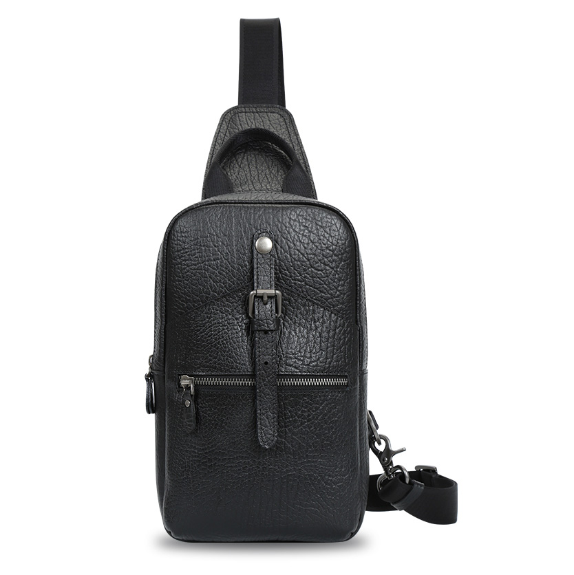 VALMIO Černá kožená crossbody taška Varden