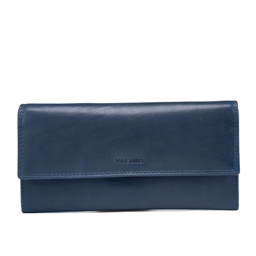 VALMIO Dámská kožená peněženka  Pouch tmavě modrá Modrá