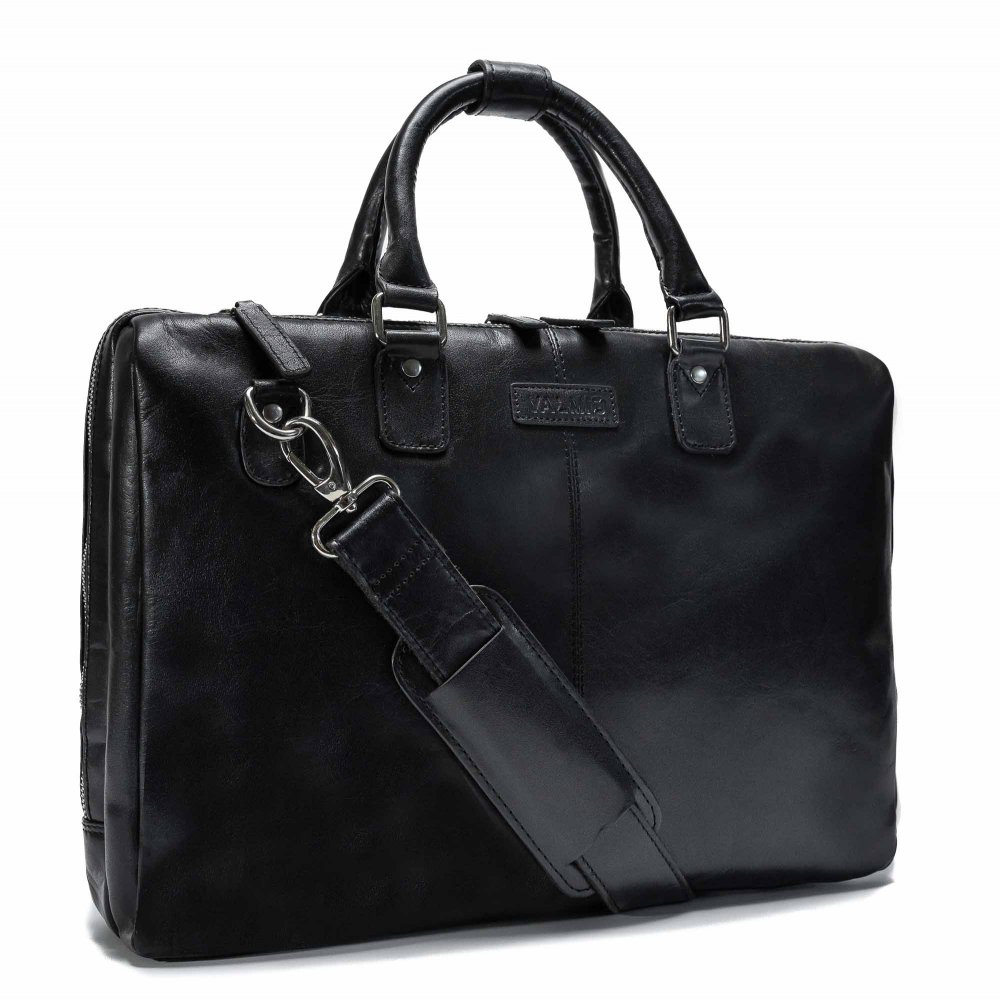 VALMIO Kožená taška Monte Black