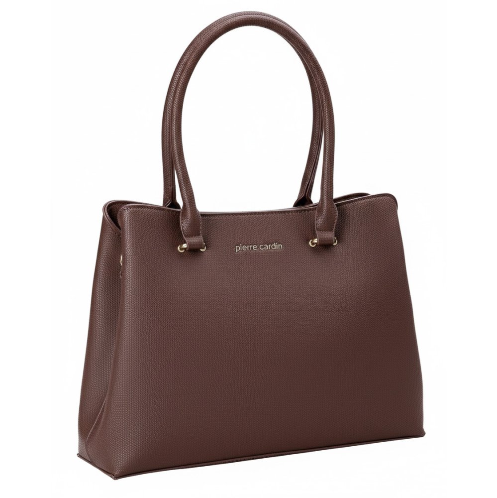 Pierre Cardin Kabelka z ekologické kůže 1245 Hnědá WX18-1245Brown
