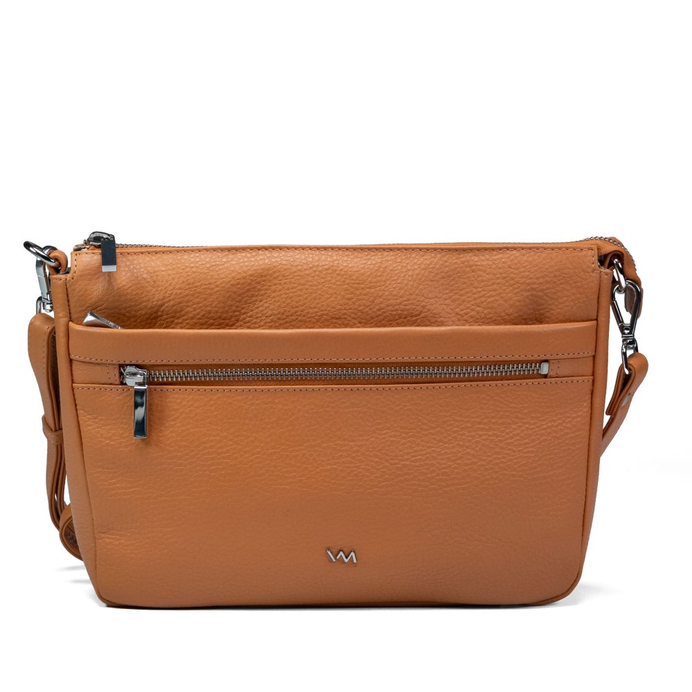 VALMIO Dámská kožená crossbody kabelka  Arina - oranžová