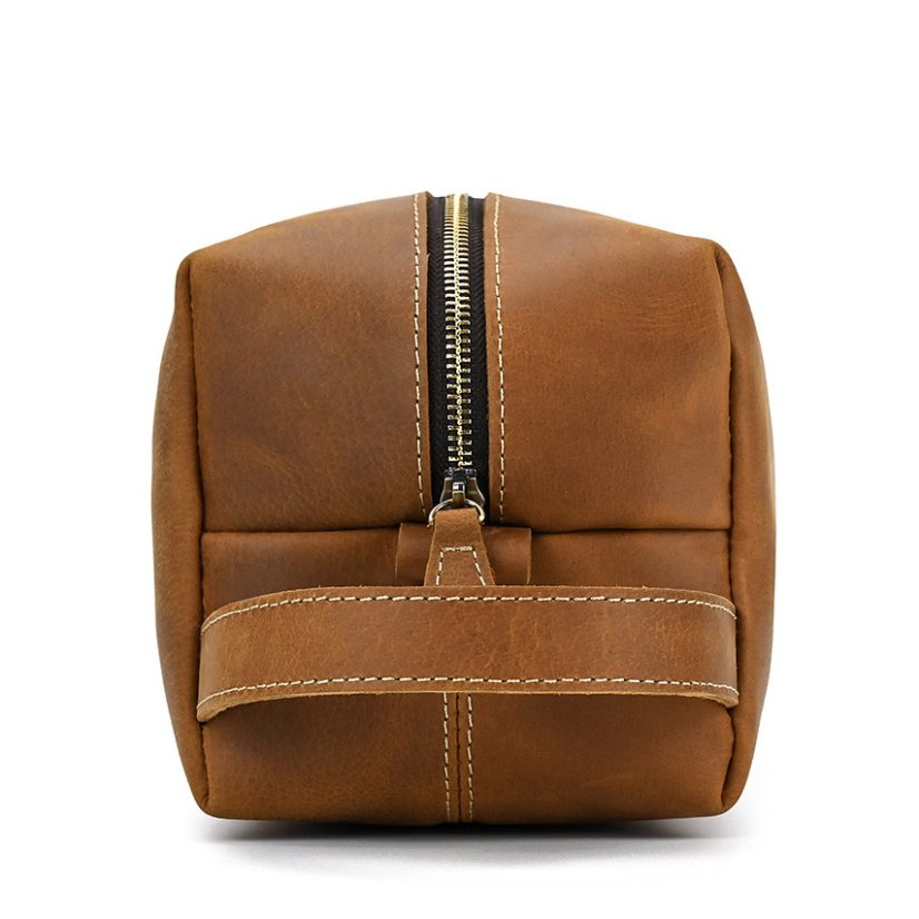 Geantă de toaletă din piele maro Valmio Horezu