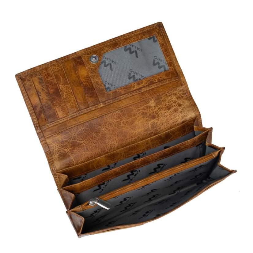 Portofel de damă din piele Valmio Nook 2436 Cognac