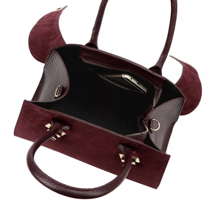 Kožená kabelka Luka 26-006 Bordová