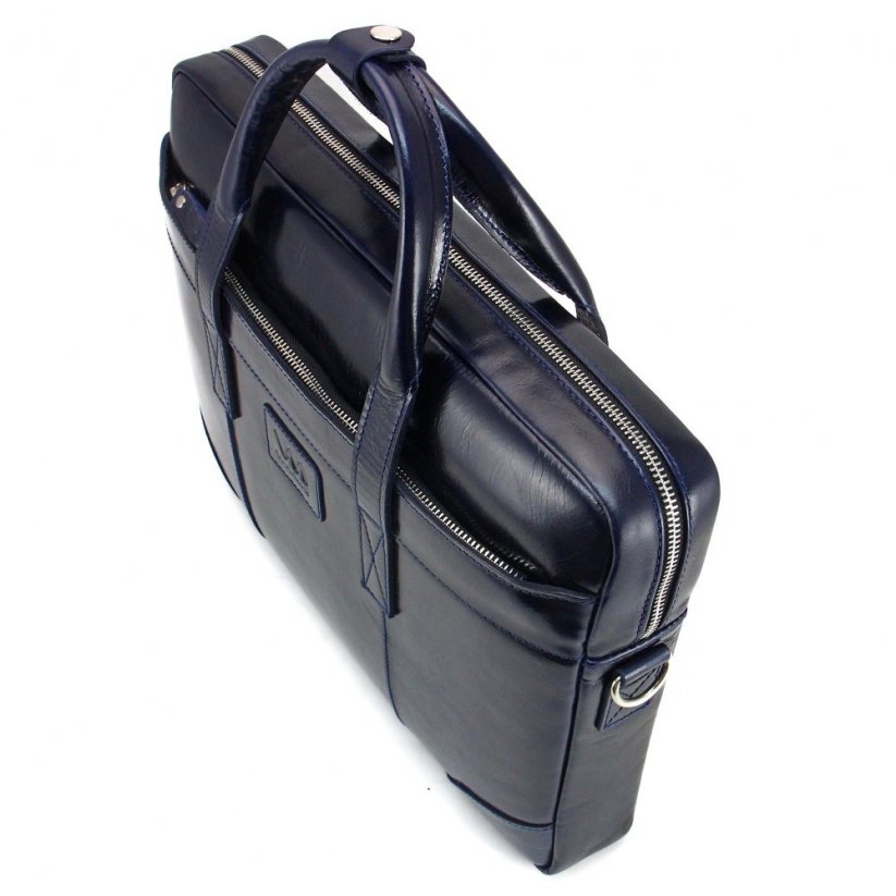 Kék bőr laptop táska Carlsbad
