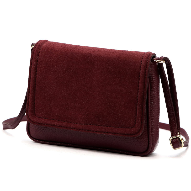 Kožená dámska kabelka LUKA 26-016 BORDO