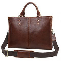 Barna bőr táska Valmio Derno