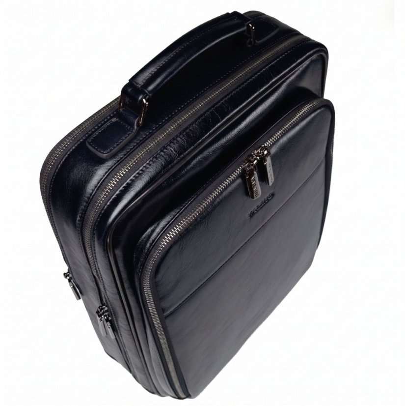 Rucsac bărbătesc din piele Valmio Ravenor - negru