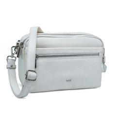 Dámska kožená crossbody kabelka Valmio Fide – biela