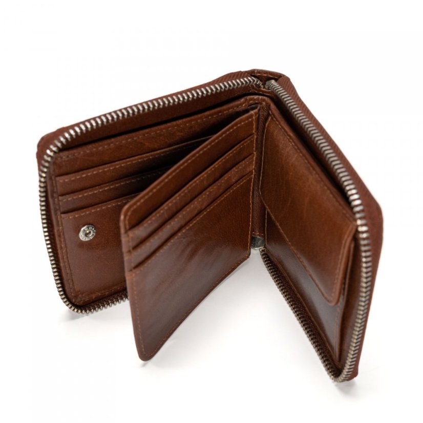 Valmio Brown RFID portofel din piele zip