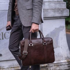 Geantă bărbătească din piele Valmio Classic - maro