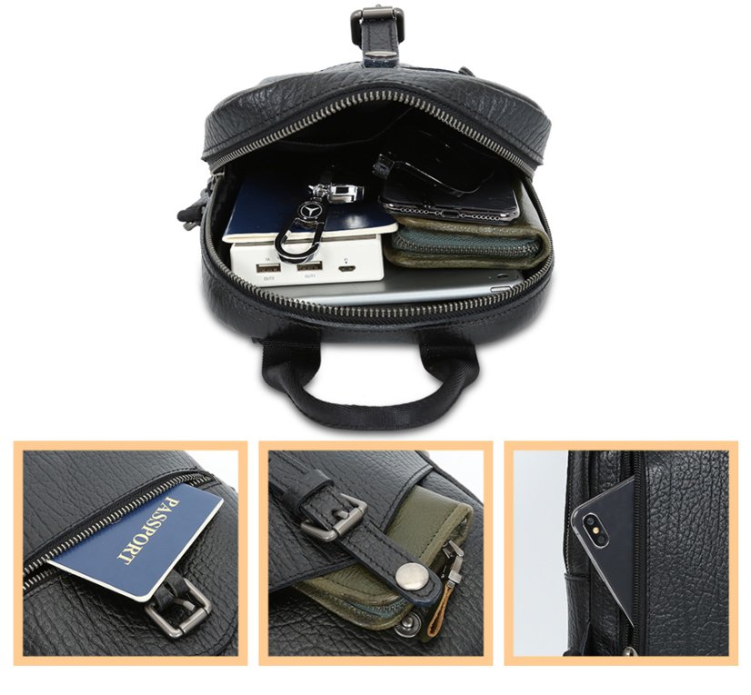 Geantă crossbody din piele Valmio Varden – neagră