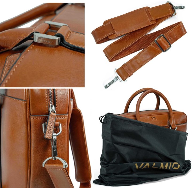 Hnedá kožená taška Valmio Classic