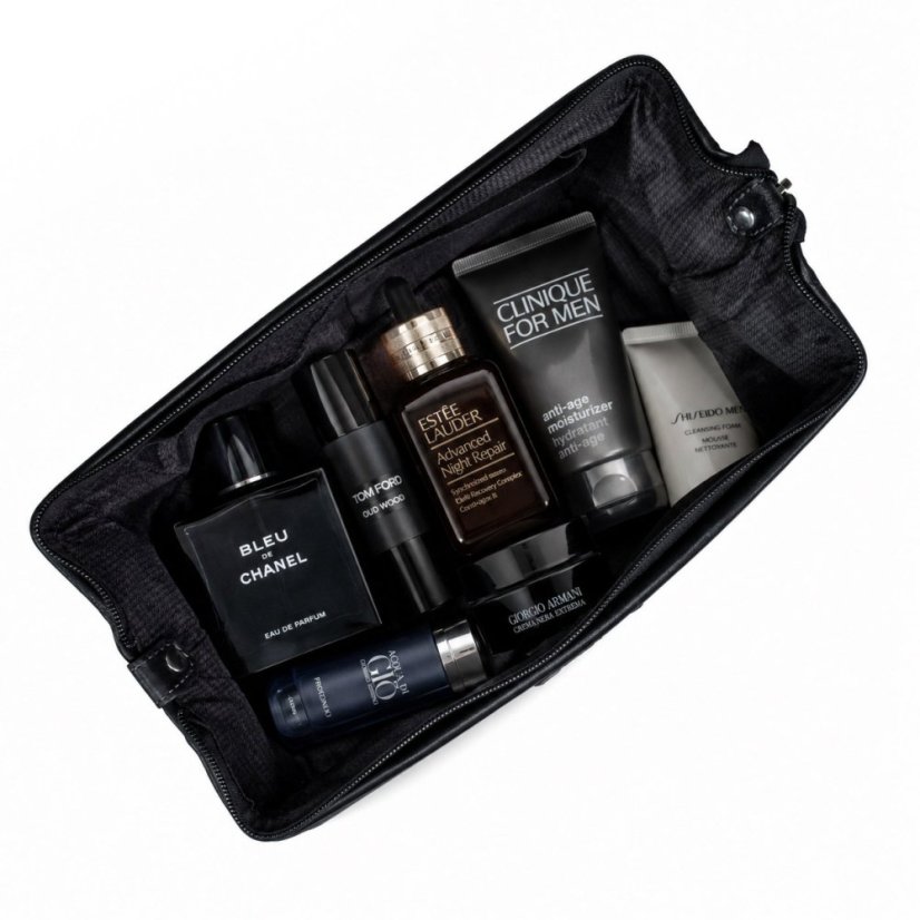 Geantă cosmetică neagră din piele Valmio Sedona