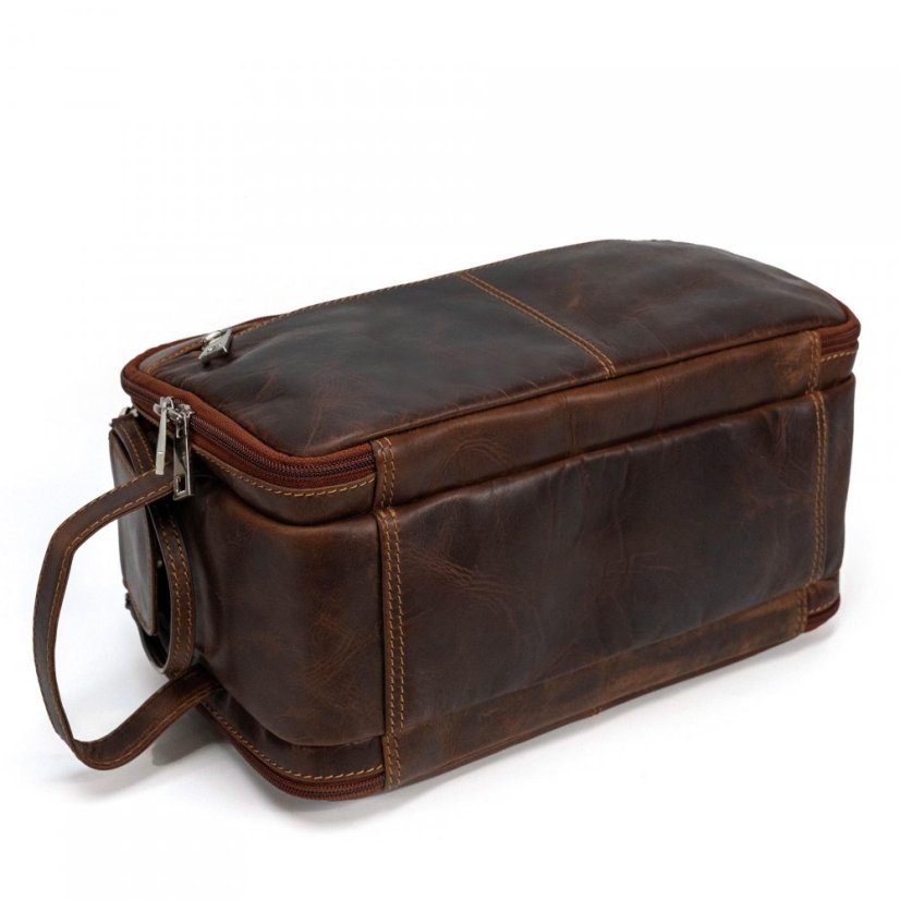Barna bőr kozmetikai táska Valmio Hulk
