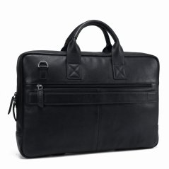 Geantă din piele pentru laptop Valmio Lids - neagră