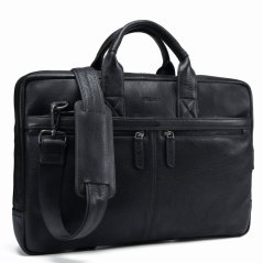 Geantă din piele pentru laptop Valmio Lids - neagră