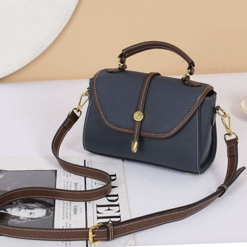 Kožená dámska kabelka Valmio Polina - modrá