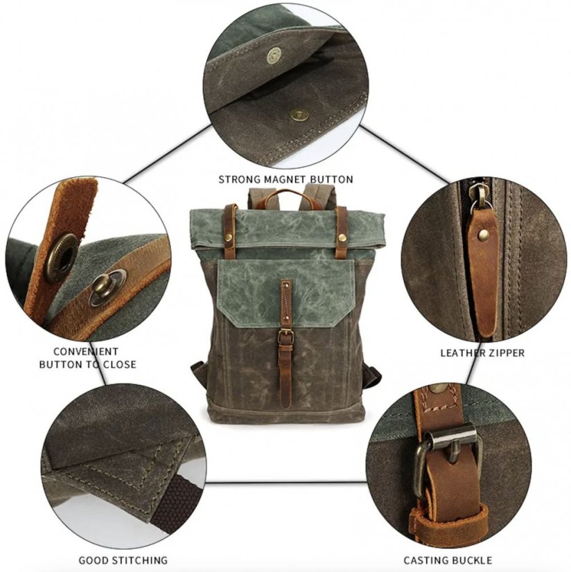 Genty Army Green hátizsák