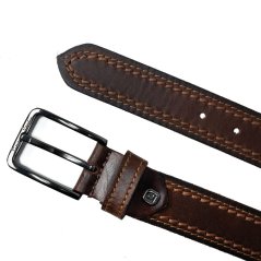 Kožený opasek Pierre Cardin 612 COGNAC