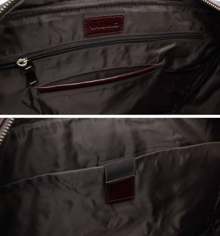 Geantă de bărbați din piele Valmio Comfort - burgundy