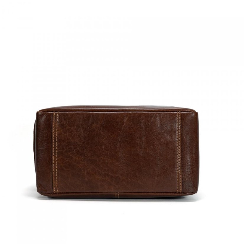 Hnědá kožená kosmetická taška Valmio Trip-1052