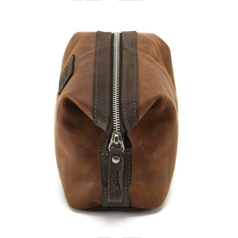 Hnědá kožená kosmetická taška Tome Stone Trip