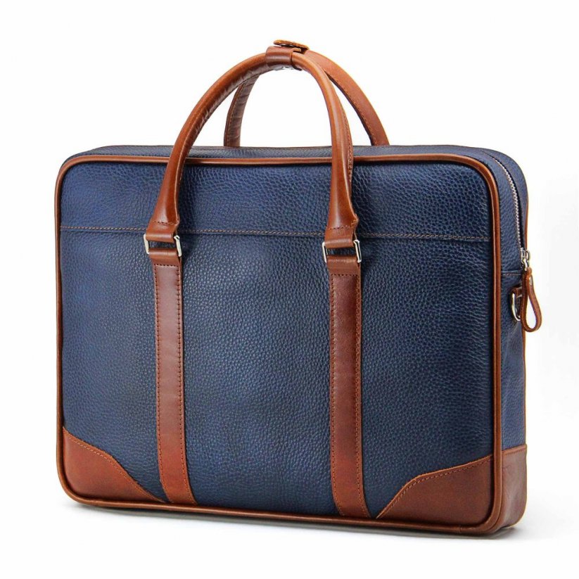 Kék bőr Telford 15" laptop táska