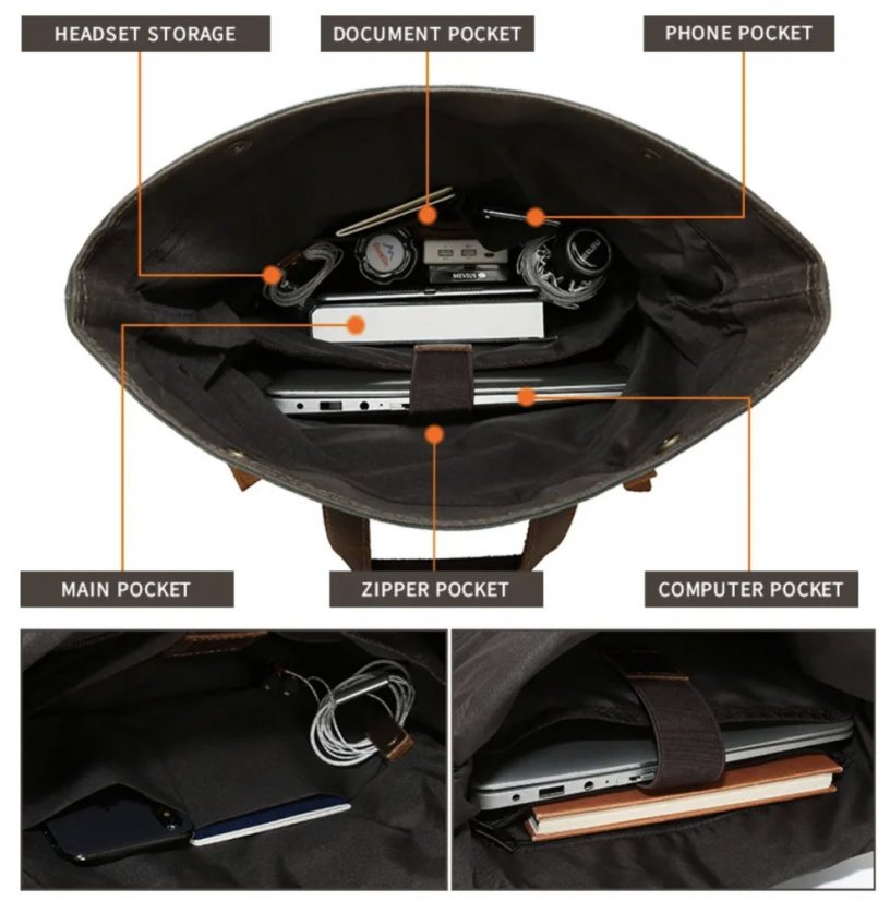 Šedý batoh Valmio Genty 18L