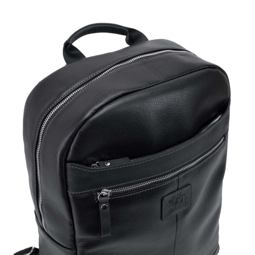 Rucsac negru din piele Valmio York 16L