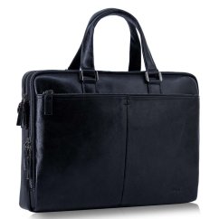 Geantă din piele naturală Valmio Gentry Black