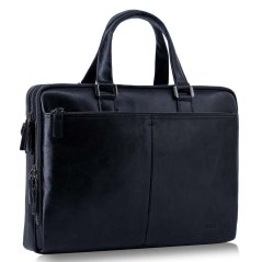 Geantă din piele naturală Valmio Gentry Black