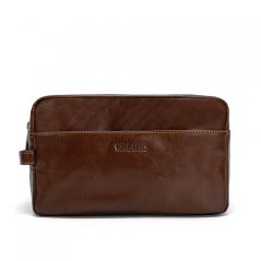 Geantă cosmetică din piele maro Valmio Trip-1052