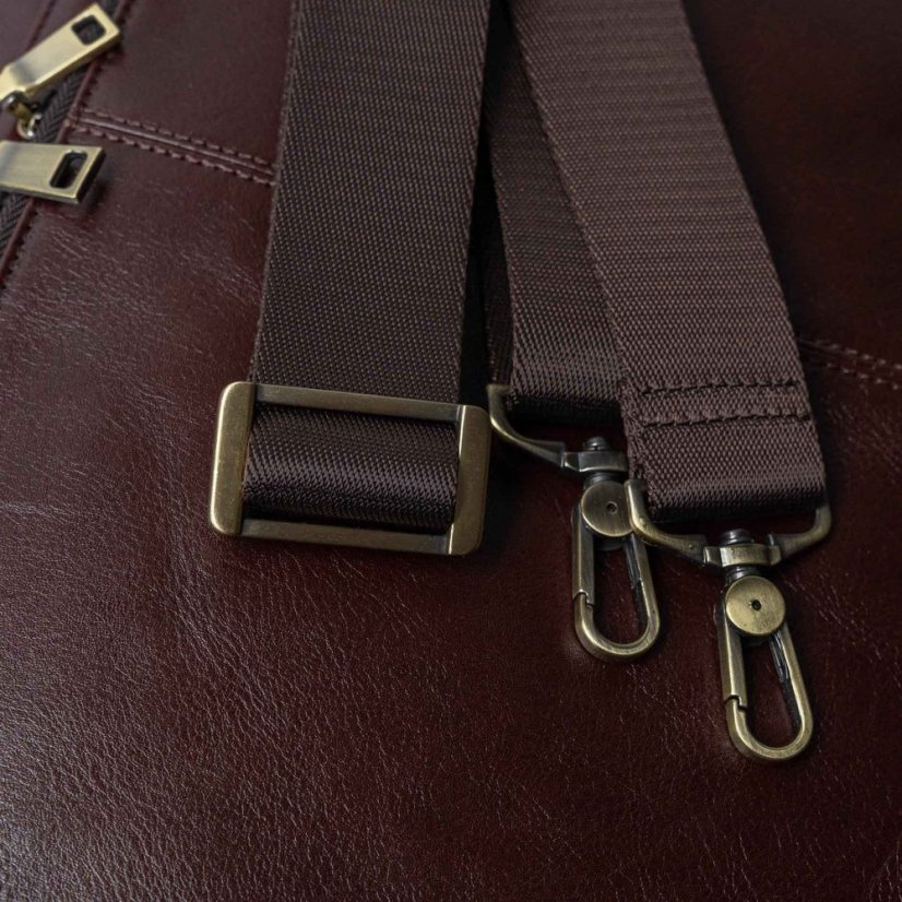 Geantă de bărbați din piele Valmio Comfort - burgundy