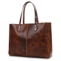 Shopper din piele Valmio Aurelia – maro închis