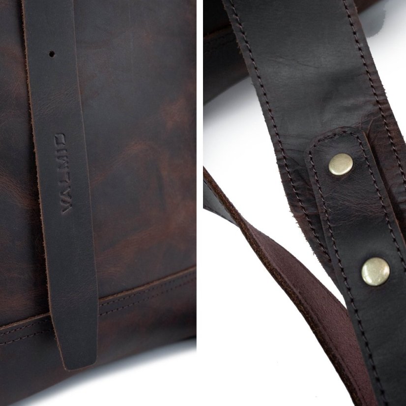 Rucsac roll-top din piele Valmio Astorsen - CRB maro