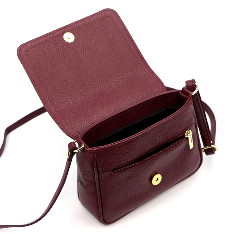 Kožená dámska kabelka LUKA 26-016 BORDO