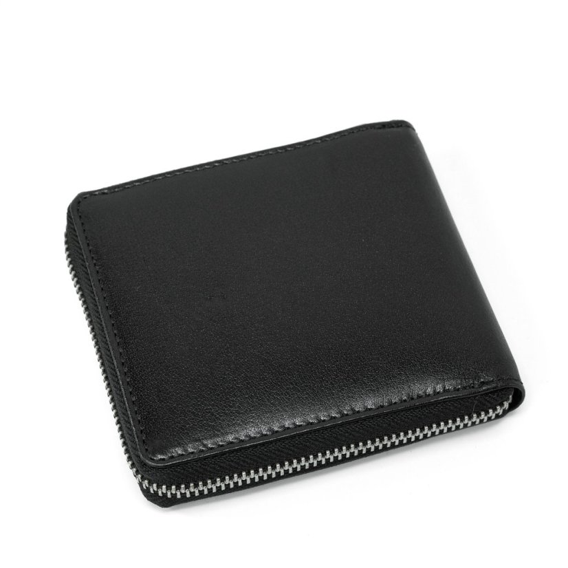 Valmio Černá kožená peněženka na zip