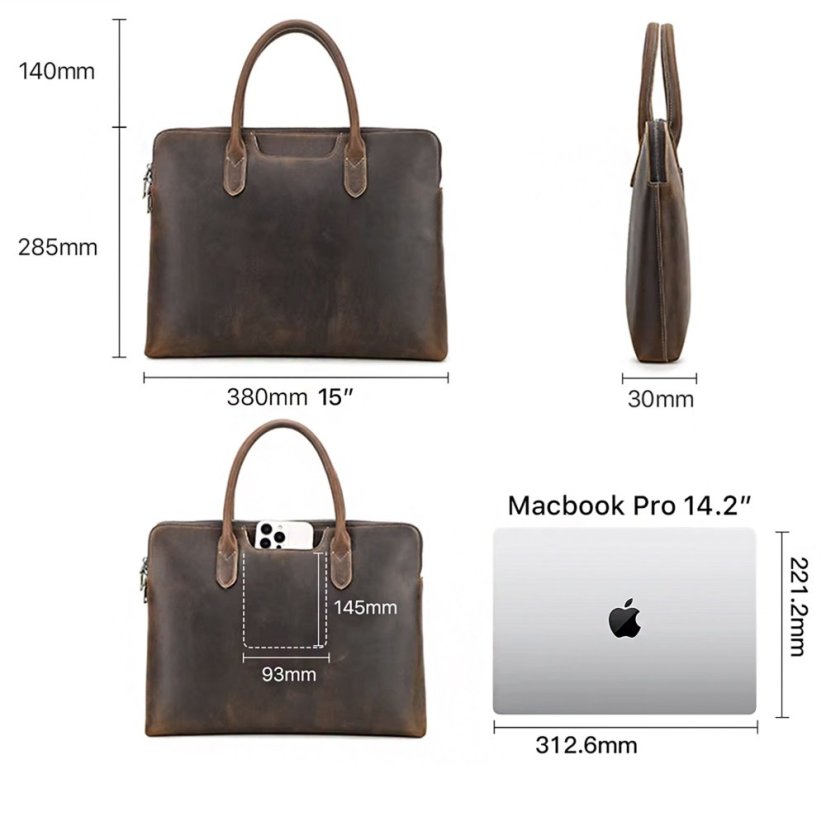 Elegantná kožená aktovka Ventura Slim