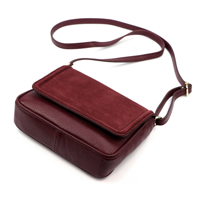 Kožená dámska kabelka LUKA 26-016 BORDO