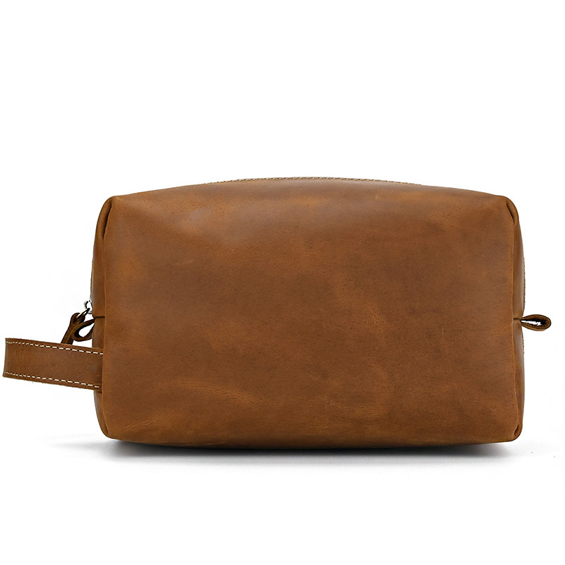 Geantă de toaletă din piele maro Valmio Horezu