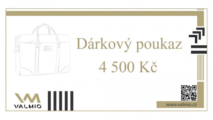 Valmio elektronikus ajándékutalvány 4 500 CZK értékben