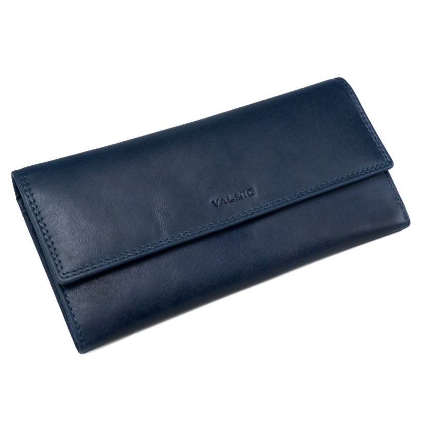 Valmio Pouch női bőr pénztárca sötétkék