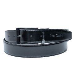 Kožený oboustranný (černý / modrý) opasek Pierre Cardin fwyx5