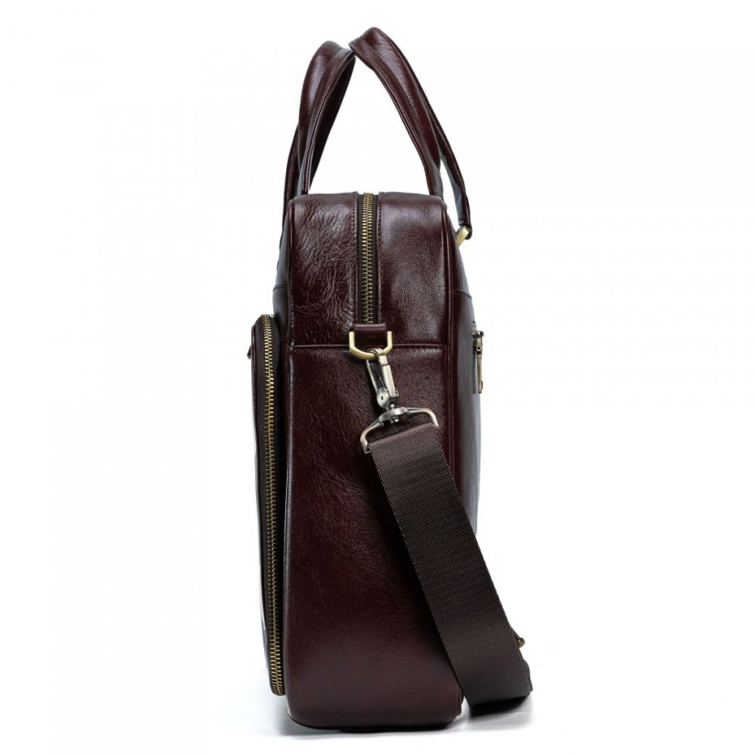 Geantă de bărbați din piele Valmio Comfort - burgundy