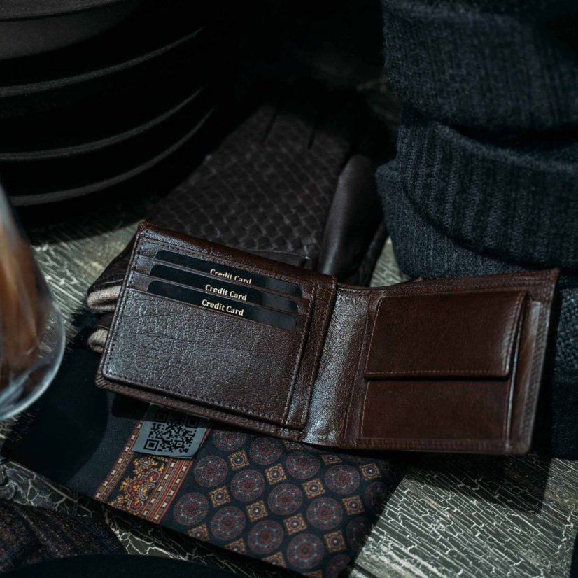 Portofel pentru bărbați Valmio Classic Brown