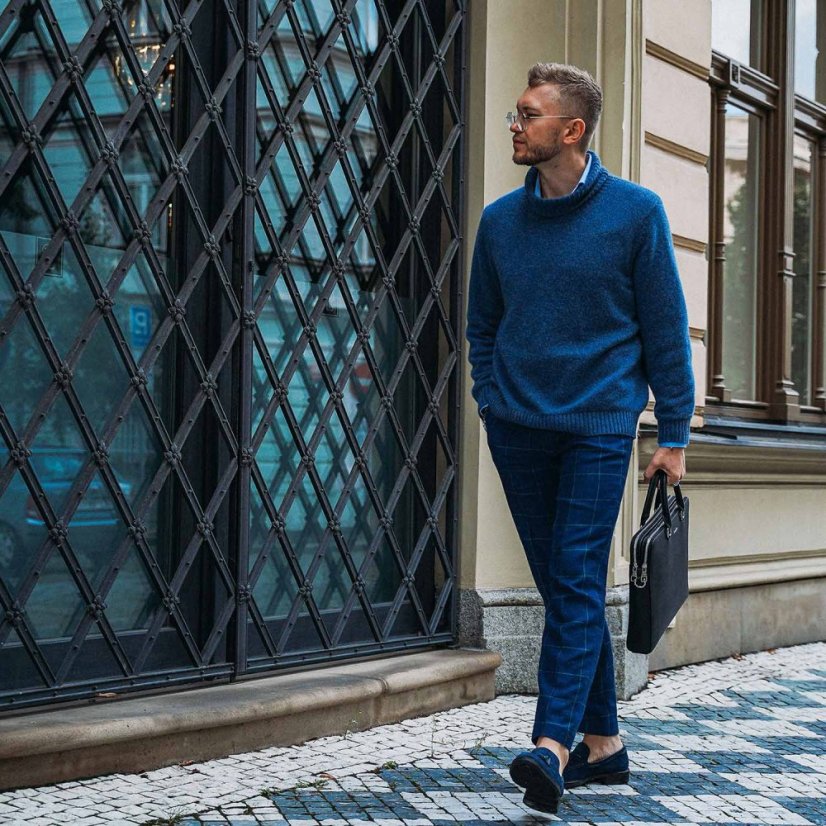 Valmio Black lock pravá kožená taška