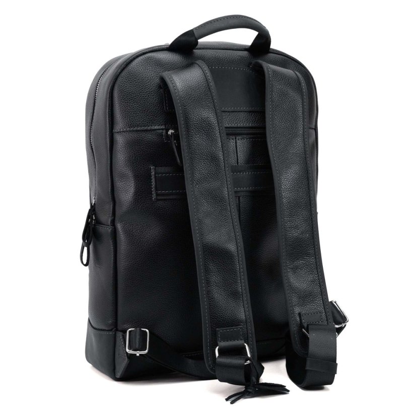 Rucsac negru din piele Valmio York 16L