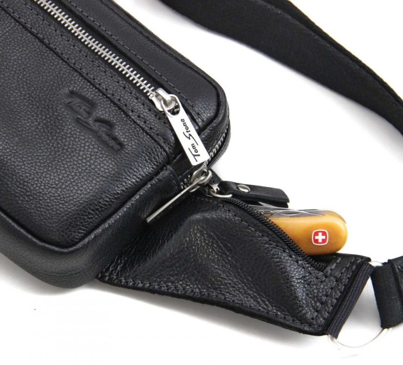 Geantă de rinichi din piele naturală Tom Stone BL121