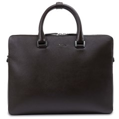 Geantă din piele naturală Valmio lock Brown